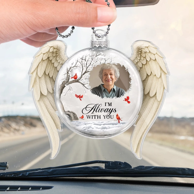 Personalized Photo Acrylic Car Ornament - Sympathy Gift For Family - I'm Always With You