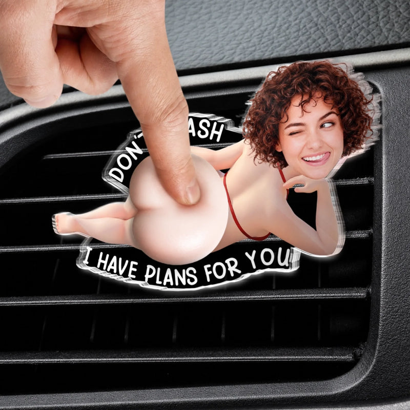 Personalized Photo Squishy Acrylic Car Vent Clip - Anniversary Funny Gift For Couple – Keep Your Hands On This