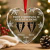Personalized Heart Glass Ornament – Christmas, Anniversary Gift For Couple – Our First Christmas As Mr & Mrs