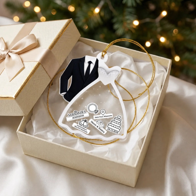 Personalized 3 Layers Shaker Ornament -  Christmas, Wedding Gift For Couple - Making Memories Together