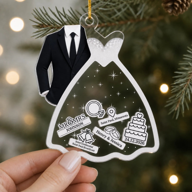 Personalized 3 Layers Shaker Ornament -  Christmas, Wedding Gift For Couple - Making Memories Together