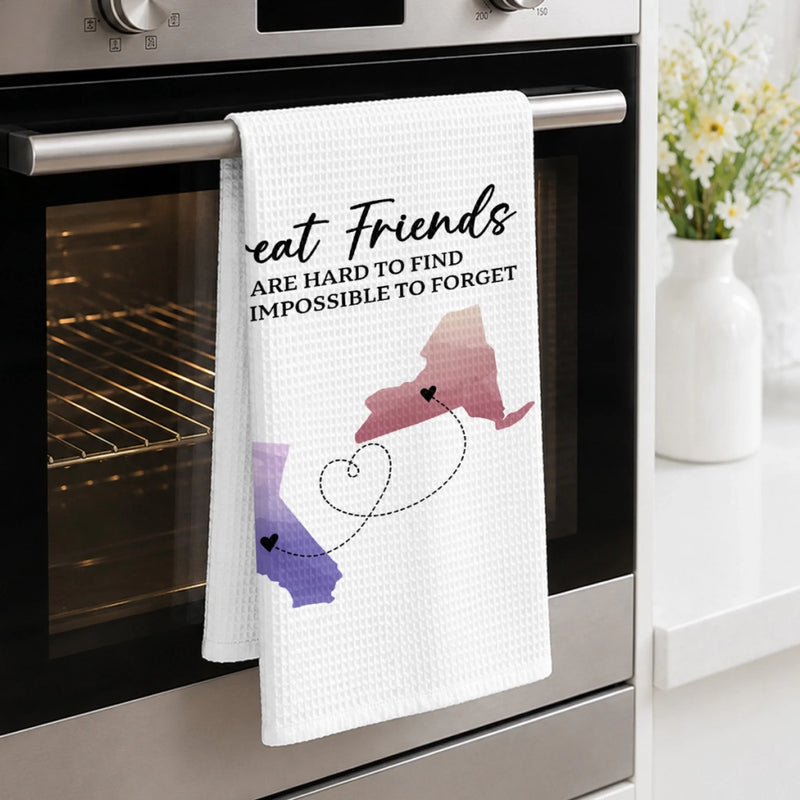 Personalized Kitchen Towel – Birthday Gift For Sister, Bestie, Best Friend – Friendship Made Family