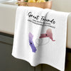 Personalized Kitchen Towel – Birthday Gift For Sister, Bestie, Best Friend – Friendship Made Family