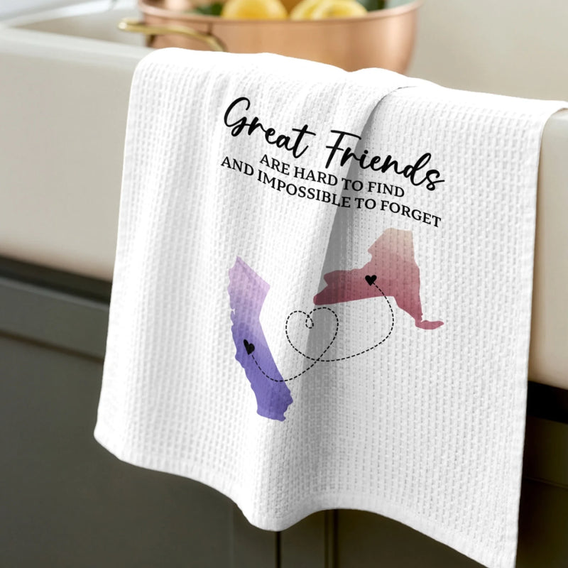 Personalized Kitchen Towel – Birthday Gift For Sister, Bestie, Best Friend – Friendship Made Family