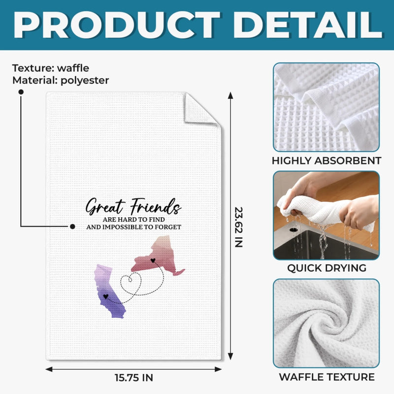 Personalized Kitchen Towel – Birthday Gift For Sister, Bestie, Best Friend – Friendship Made Family