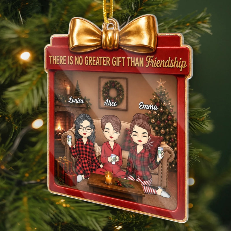 Personalized Acrylic Ornament – Christmas Gift For Sister, Bestie, Best Friend – Friendship Is the Real Treasure