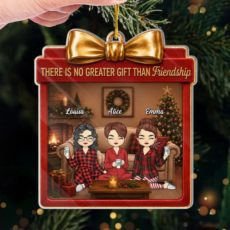 Personalized Acrylic Ornament – Christmas Gift For Sister, Bestie, Best Friend – Friendship Is the Real Treasure
