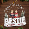 Personalized Acrylic Ornament – Christmas Gift For Sister, Bestie, Best Friend – You Hit The Bestie Jackpot
