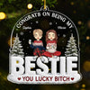 Personalized Acrylic Ornament – Christmas Gift For Sister, Bestie, Best Friend – You Hit The Bestie Jackpot