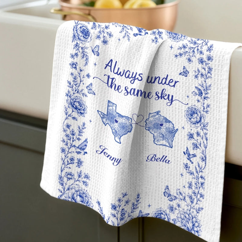Personalized Kitchen Towel – Birthday Gift For Sister, Bestie, Best Friend – Found My Sister