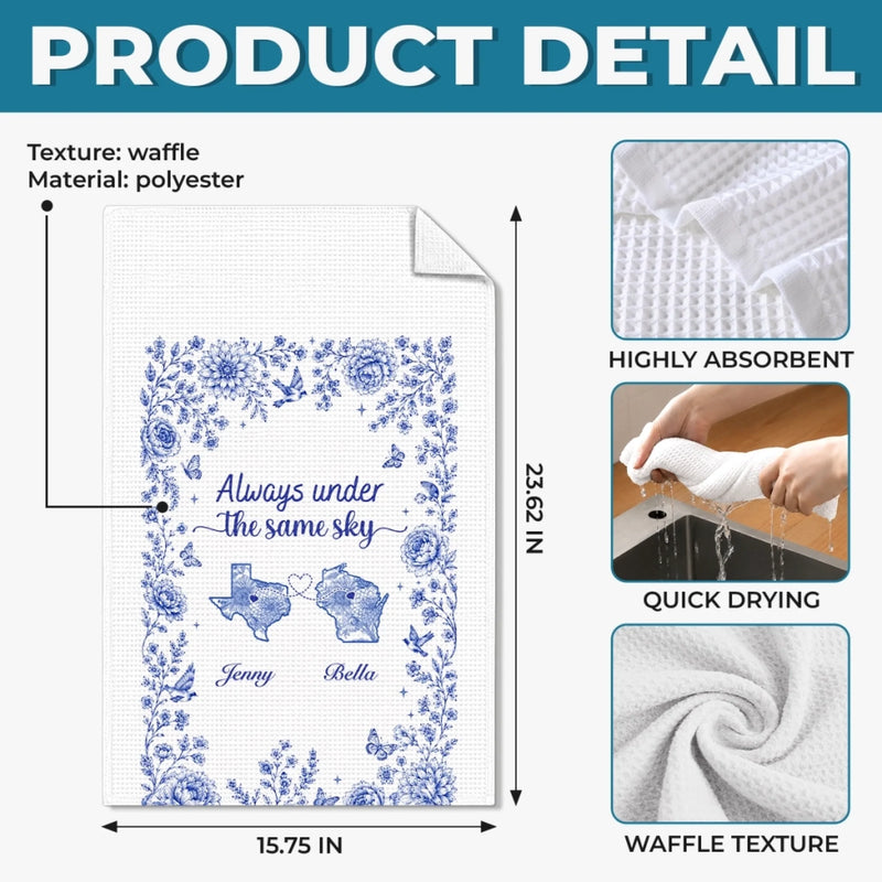Personalized Kitchen Towel – Birthday Gift For Sister, Bestie, Best Friend – Found My Sister