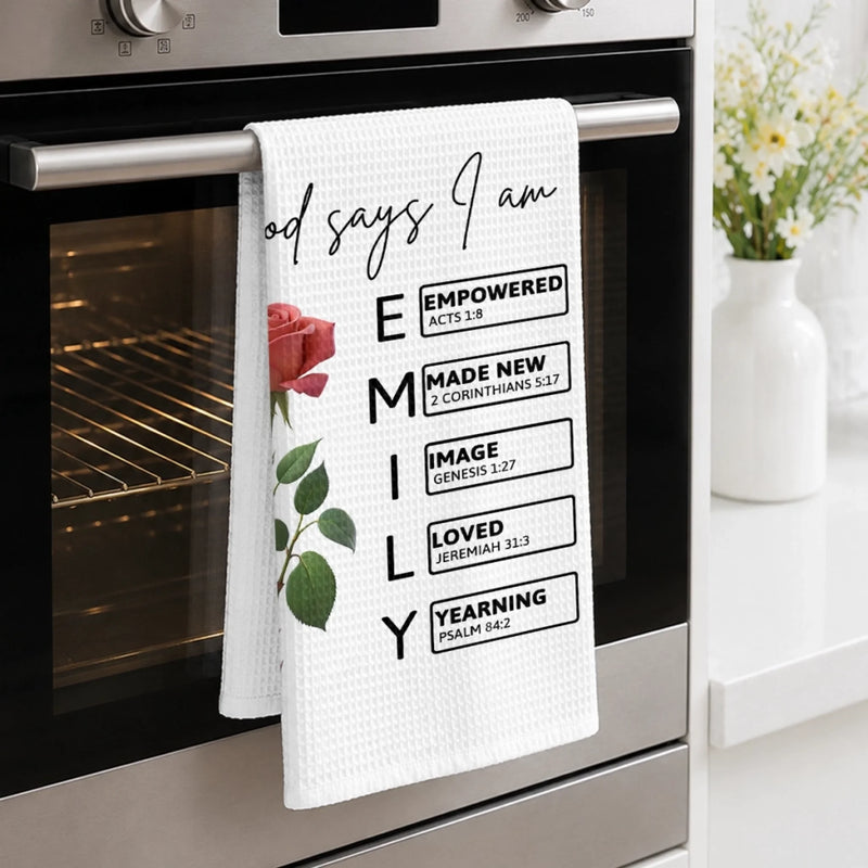 Personalized Kitchen Towel – Birthday Gift For Sister, Bestie, Best Friend – Bloom Through Life