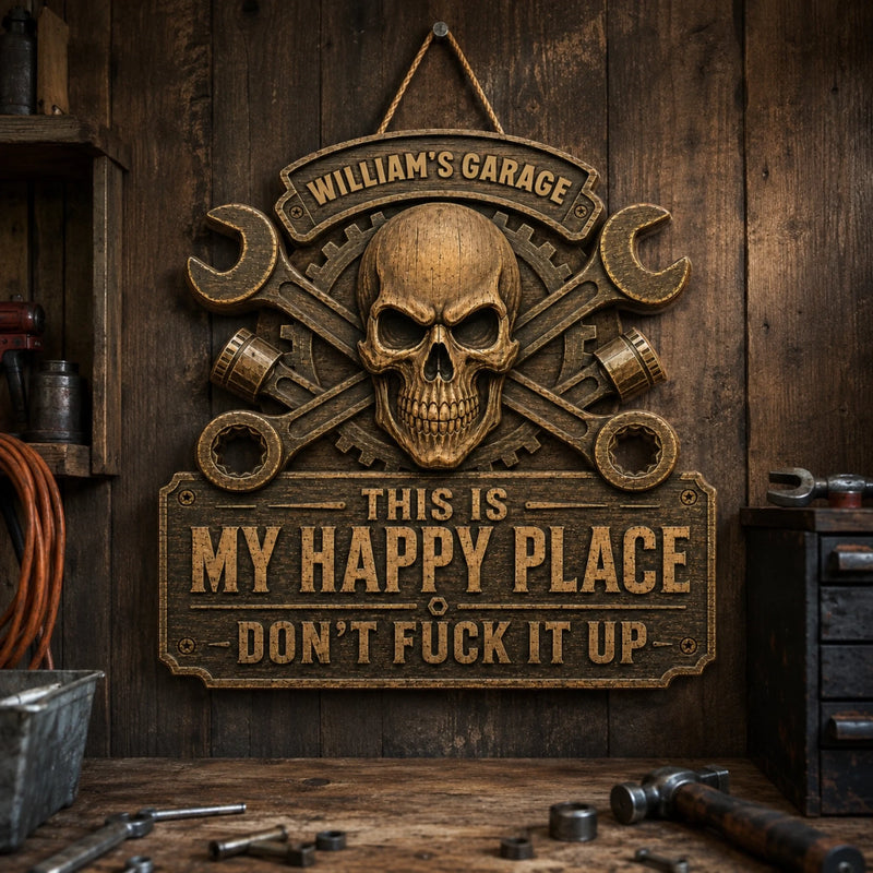Personalized Wood Sign – Gift For Men, Yourself – Where Problems Get Fixed
