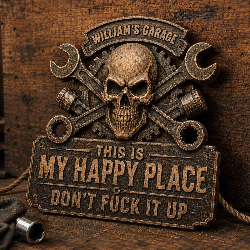 Personalized Wood Sign – Gift For Men, Yourself – Where Problems Get Fixed