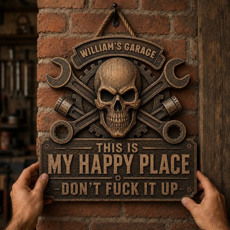 Personalized Wood Sign – Gift For Men, Yourself – Where Problems Get Fixed