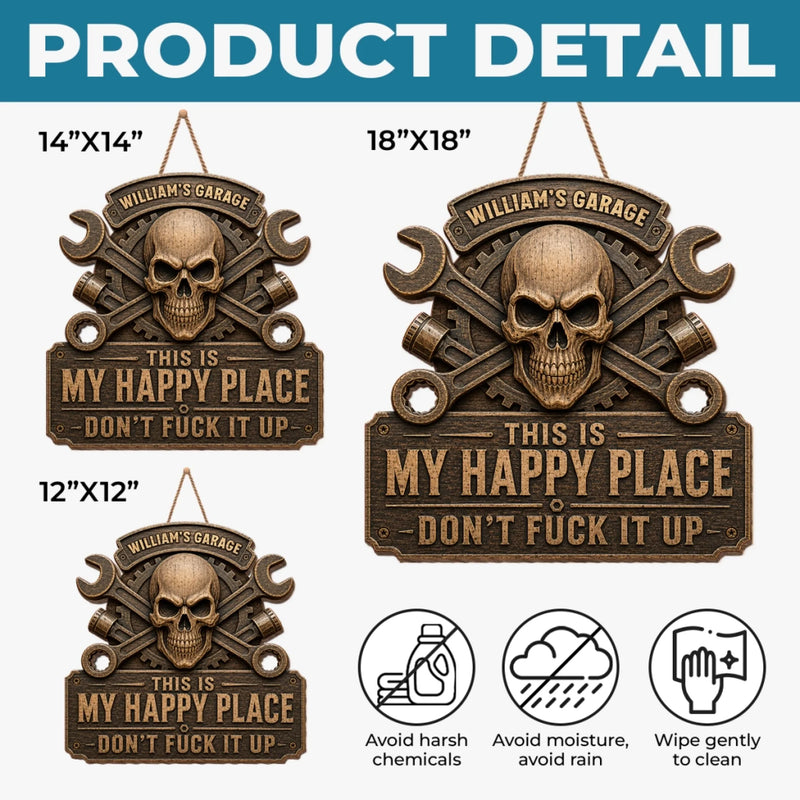 Personalized Wood Sign – Gift For Men, Yourself – Where Problems Get Fixed