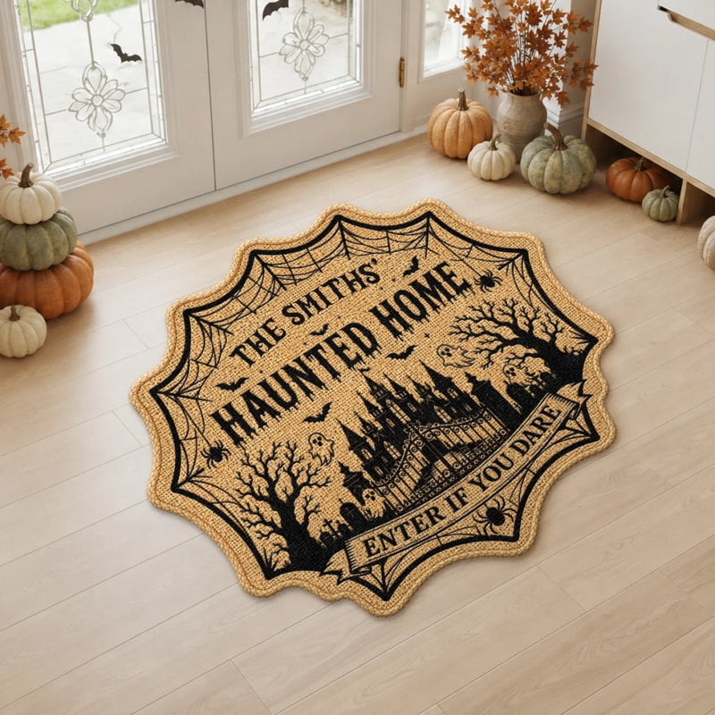 Personalized Shaped Doormat – Halloween Gift For Family – Welcome To Our Wicked Home