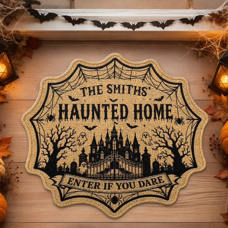 Personalized Shaped Doormat – Halloween Gift For Family – Welcome To Our Wicked Home