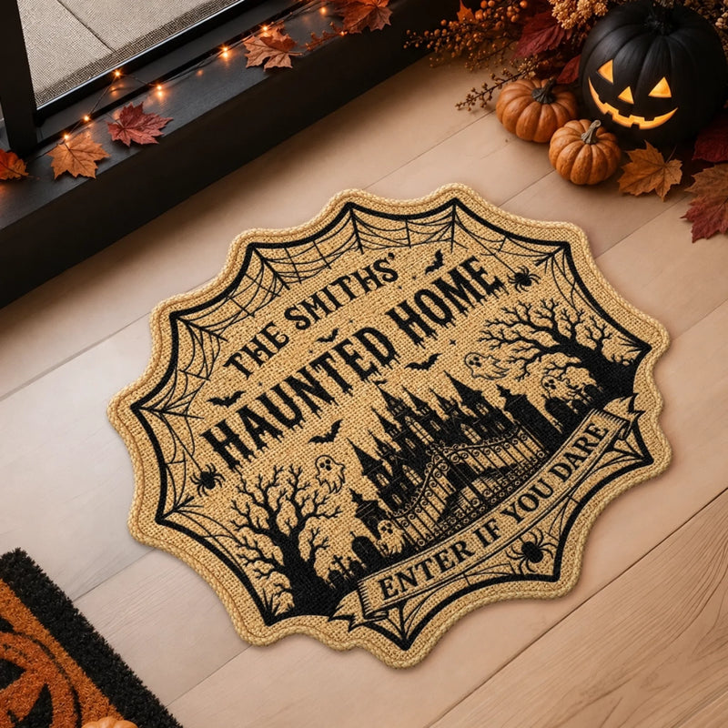 Personalized Shaped Doormat – Halloween Gift For Family – Welcome To Our Wicked Home