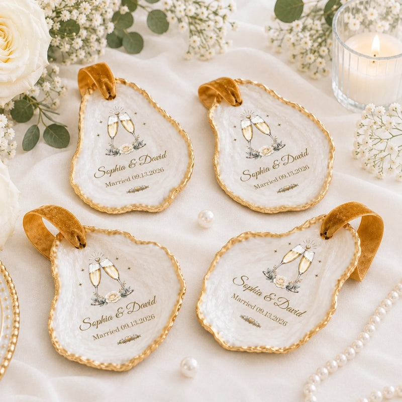 Personalized Oyster-Shaped Ornament – Christmas, Anniversary Gift For Couple – Sweetest Christmas With You