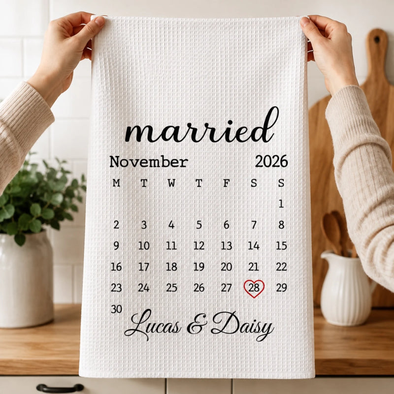 Personalized Kitchen Towel – Anniversary Gift For Couple – A Timeless Love
