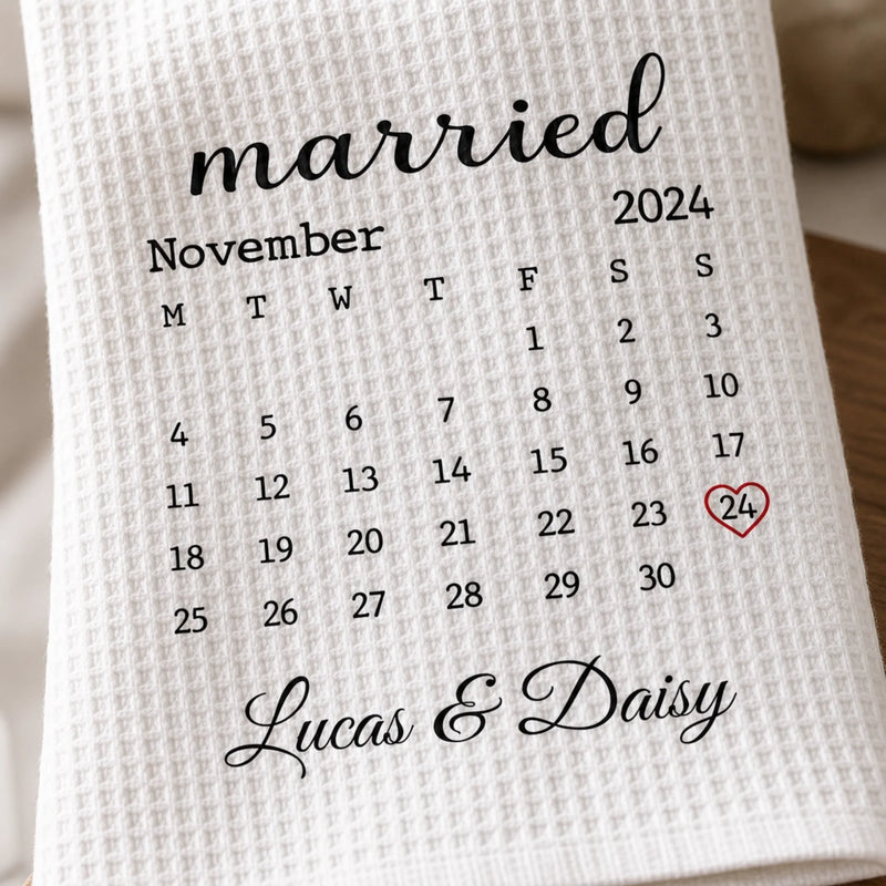 Personalized Kitchen Towel – Anniversary Gift For Couple – A Timeless Love