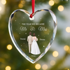 Personalized Glass Ornament – Christmas, Anniversary Gift For Couple, Newlyweds – Officially Mr & Mrs