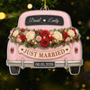 Personalized Acrylic Ornament – Christmas, Wedding Gift For Couple, Newlyweds – Our Forever Begins