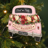 Personalized Acrylic Ornament – Christmas, Wedding Gift For Couple, Newlyweds – Our Forever Begins