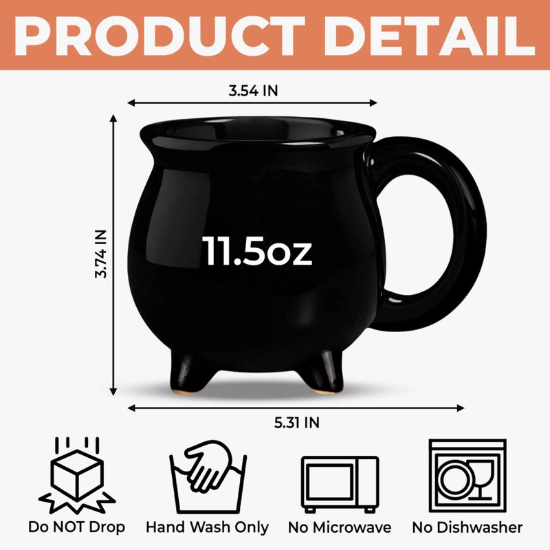 Personalized Cauldron Coffee Mug – Halloween Gift For Grandma, Mom – Grandma Of Little Monsters
