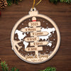 Personalized Acrylic Ornament – Christmas Gift For Family, Travel Lovers – Driven By Love United By Freedom