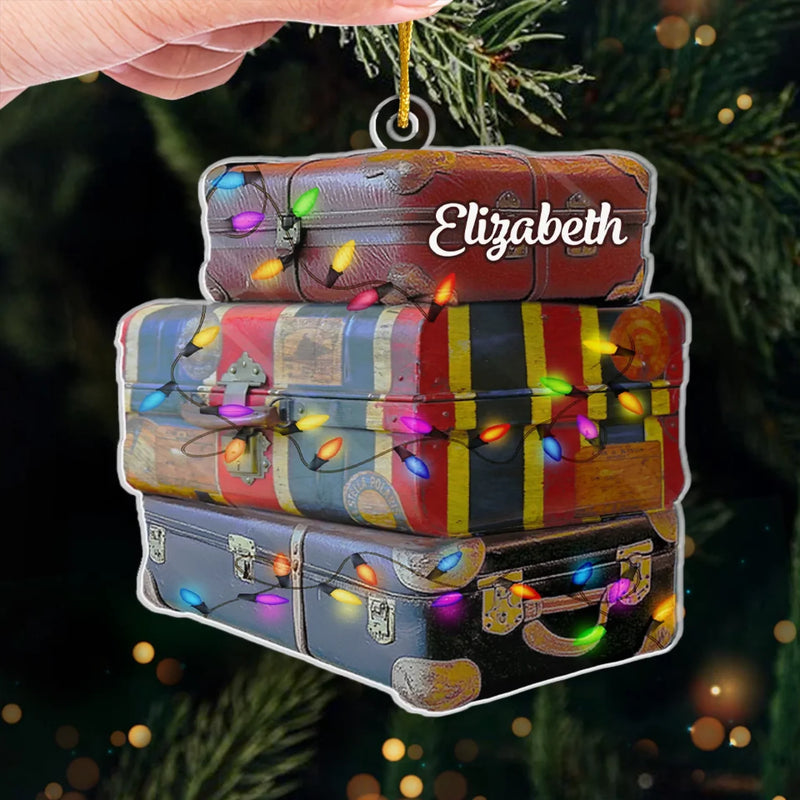 Personalized Acrylic Ornament - Christmas Gift For Travel Lovers - Travel More, Worry Less