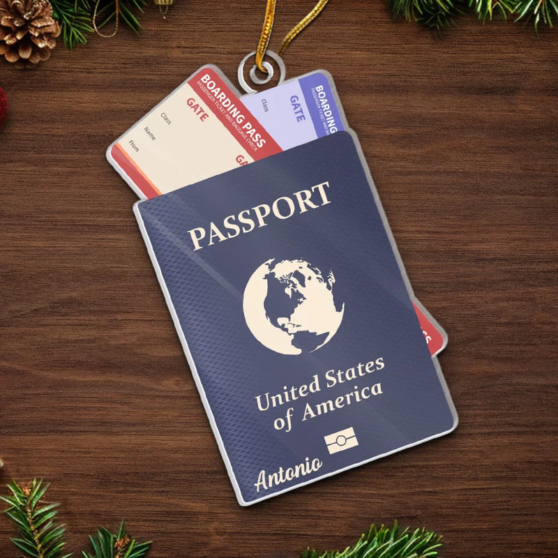 Personalized Acrylic Ornament - Christmas Gift For Travel Lovers - Take Only Memories, Leave Only Footprints