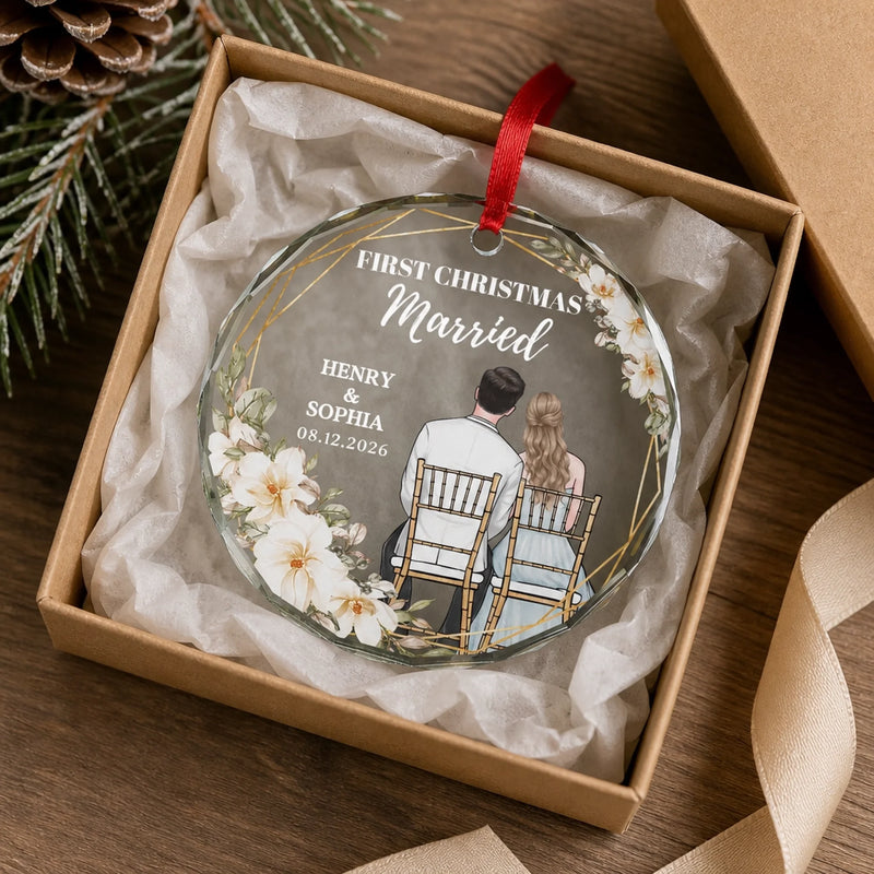 Personalized Glass Ornament – Christmas, Anniversary Gift For Couple – One Unforgettable Love Story