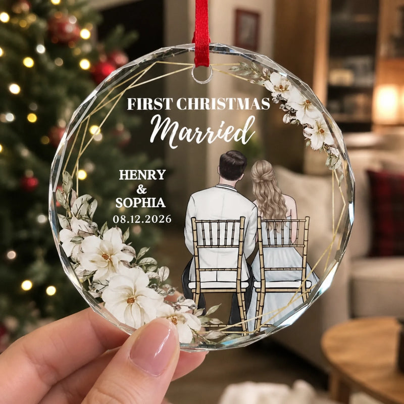 Personalized Glass Ornament – Christmas, Anniversary Gift For Couple – One Unforgettable Love Story