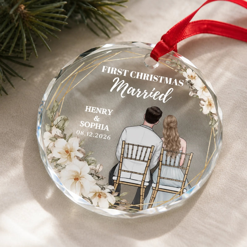 Personalized Glass Ornament – Christmas, Anniversary Gift For Couple – One Unforgettable Love Story
