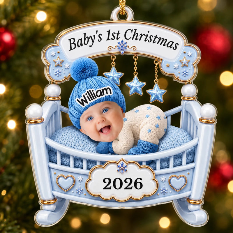 Personalized Photo Acrylic Ornament – Christmas, Baby Shower Gift For New Parents, Baby – The Sweetest Miracle