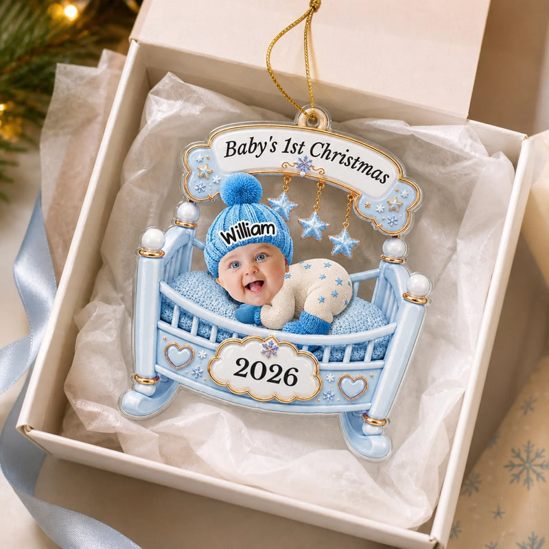 Personalized Photo Acrylic Ornament – Christmas, Baby Shower Gift For New Parents, Baby – The Sweetest Miracle