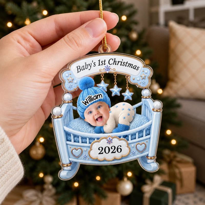 Personalized Photo Acrylic Ornament – Christmas, Baby Shower Gift For New Parents, Baby – The Sweetest Miracle