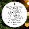 Personalized Ceramic Ornament – Christmas, Wedding Gift For Couple, Newlyweds – The Year We Got Meowwied