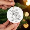 Personalized Ceramic Ornament – Christmas, Wedding Gift For Couple, Newlyweds – The Year We Got Meowwied