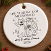 Personalized Ceramic Ornament – Christmas, Wedding Gift For Couple, Newlyweds – The Year We Got Meowwied