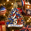 Personalized Acrylic Ornament – America 250th Anniversary Christmas Gift For Family – Love Keeps Us United