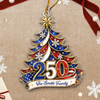 Personalized Acrylic Ornament – America 250th Anniversary Christmas Gift For Family – Love Keeps Us United