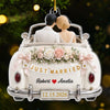 Personalized Acrylic Ornament – Christmas, Wedding Gift For Couple, Newlyweds – Our Forever Starts Here