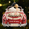 Personalized Acrylic Ornament – Christmas, Wedding Gift For Couple, Newlyweds – Our Forever Starts Here