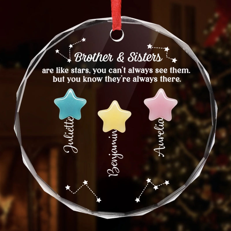 Personalized Glass Ornament - Christmas Gift For Sister, Brother, Sibling - Forever My Sibling