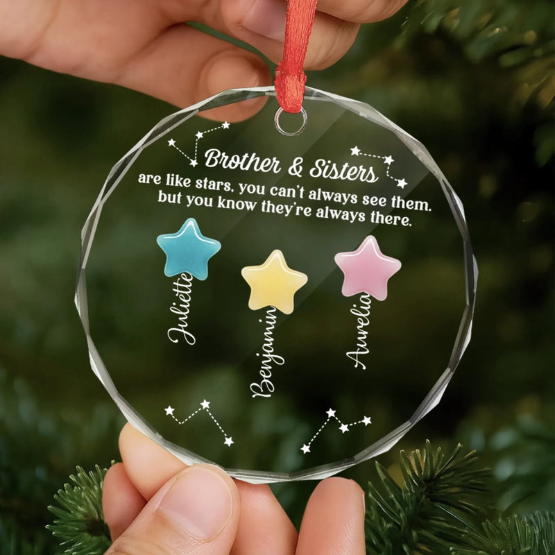Personalized Glass Ornament - Christmas Gift For Sister, Brother, Sibling - Forever My Sibling