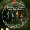 Personalized Glass Ornament - Christmas Gift For Sister, Brother, Sibling - Holiday Hearts Unite