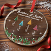 Personalized Glass Ornament - Christmas Gift For Sister, Brother, Sibling - Holiday Hearts Unite